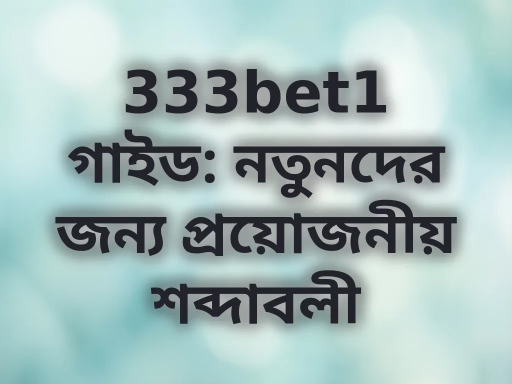 333bet1 গাইড: নতুনদের জন্য প্রয়োজনীয় শব্দাবলী