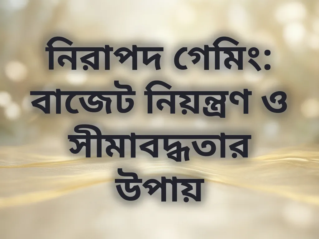 নিরাপদ গেমিং: বাজেট নিয়ন্ত্রণ ও সীমাবদ্ধতার উপায়